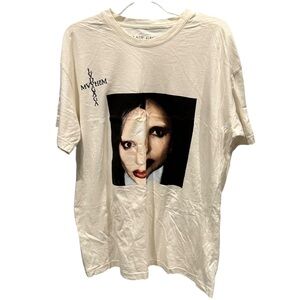 Lady Gaga Branded Mahem Tee Graphic Tee Cream Tee Size XL NWOT